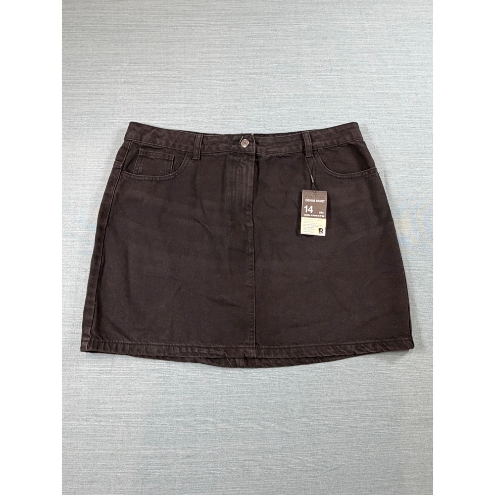 Primark Denim Co Black Denim Mini Skirt Size 14 Recycled‎ Cotton Sustainable